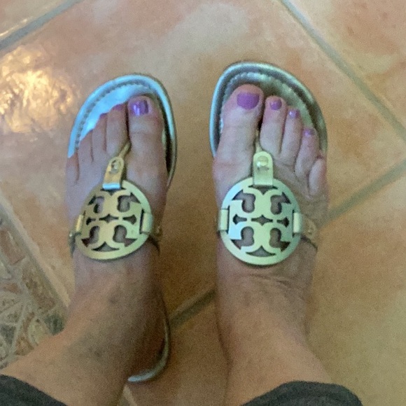 Tory Burch Shoes - Tory Burch Gold Sandal Size 8